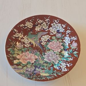 Vintage Hand-painted Porcelain TSUJI Industria Argentina Floral Plate